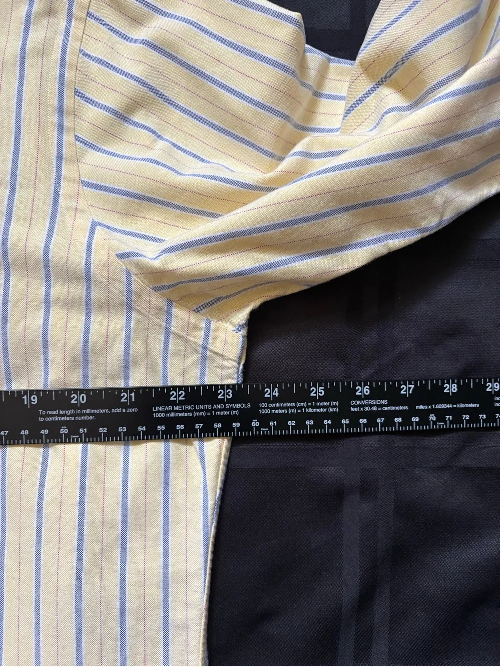 Vintage RALPH LAUREN Oxford Shirt Mens Yellow Stripe Classic Fit Size:15.5